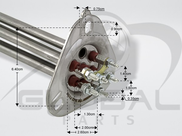Gallery image 2 of ΑΝΤΙΣΤΑΣΗ ΜΠΟΙΛΕΡ ΕΠΑΓΓ.ΠΛ.ΠΙΑΤΩΝ 9000W 380/220V L42CM