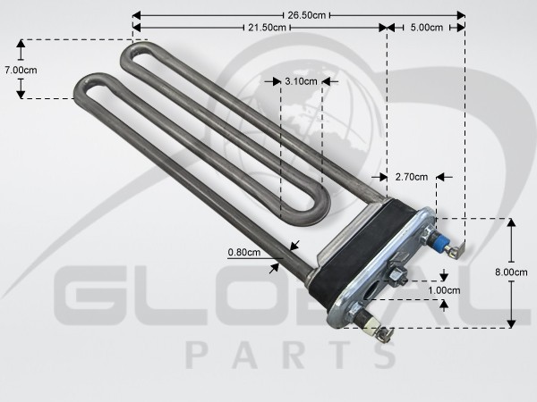 Gallery image 1 of ΑΝΤΙΣΤΑΣΗ ΠΛΥΝΤΗΡΙΟY ΡΟΥΧΩΝ 2050W ΜΕ ΤΡΥΠΑ THERMOWATT