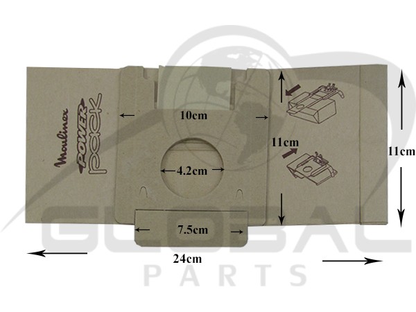 Gallery image 1 of ΣΑΚΟΥΛΑ ΣΚΟΥΠΑΣ MOULINEX POWERPACK SET 5 TEM + 2 ΦΙΛΤΡΑ