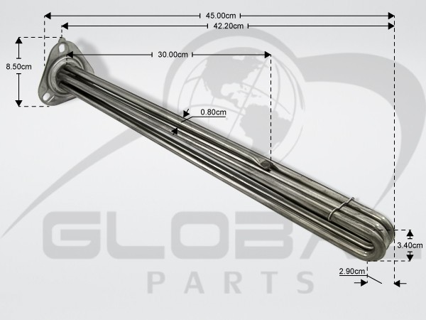 Gallery image 1 of ΑΝΤΙΣΤΑΣΗ ΜΠΟΙΛΕΡ ΕΠΑΓΓ.ΠΛ.ΠΙΑΤΩΝ 9000W 380/220V L42CM