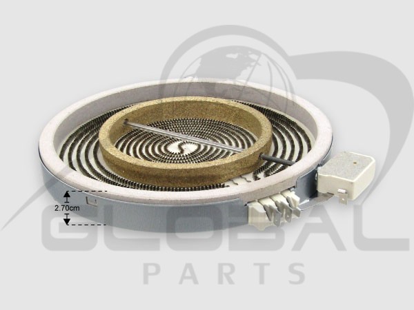 Gallery image 2 of ΕΣΤΙΑ ΚΟΥΖΙΝΑΣ ΚΕΡΑΜΙΚΗ 230ΜΜ-130ΜΜ 2100/700W WHIRLPOOL 481231018895