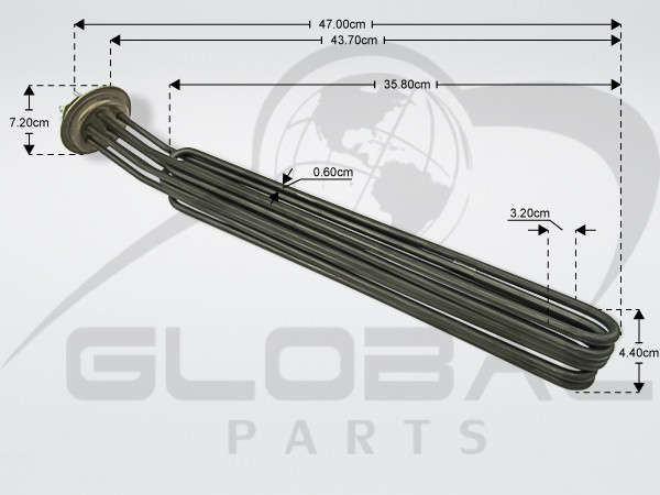 Gallery image 1 of ΑΝΤΙΣΤΑΣΗ ΜΠΟΙΛΕΡ ΕΠΑΓΓ.ΠΛ.ΠΙΑΤΩΝ 7500W 380/220V L45CM